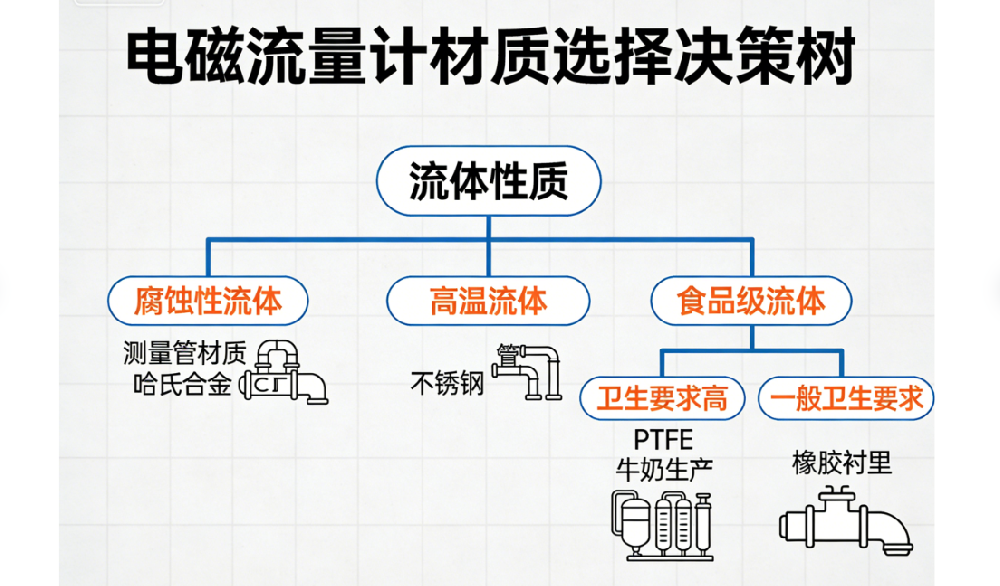 電磁流量計選型指南：材質(zhì)、口徑、電極類型的科學匹配方案。